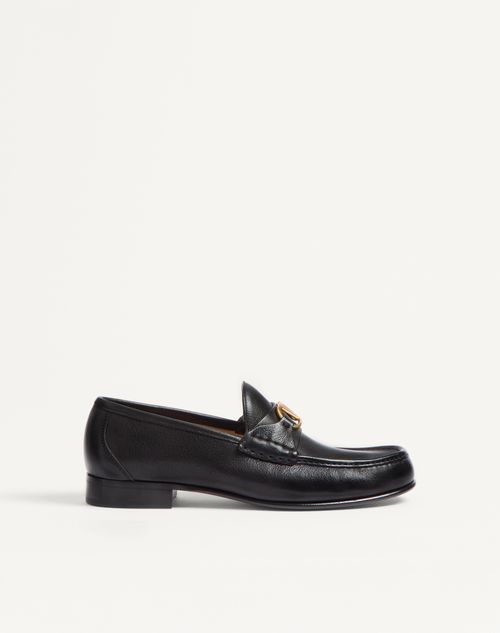 Valentino Garavani - Vlogo Signature Loafer Aus Büffelleder - Schwarz - Mann - Loafers Und Drivers